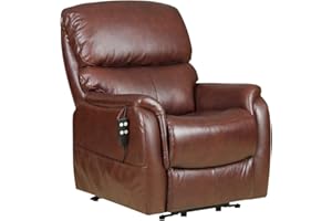 MORRIS LIVING The Montreal - Dual Motor Riser Recliner Electric Mobility Lifting Chair in Chestnut Leather