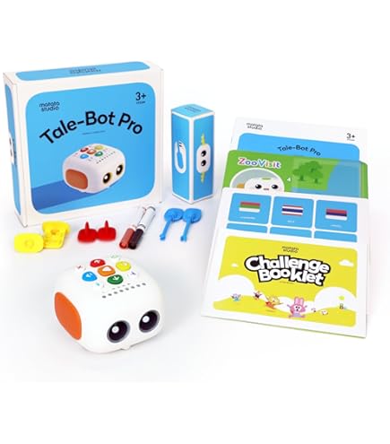 MatataStudio Activity Box for Tale-Bot Pro Kids Robot with 6 Interactive Maps, 98 Interactive Stickers, 32 Assignment Cards Coding Games Educational Toys STEM Experiment Science Kit