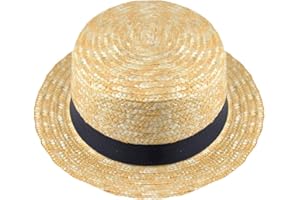 by Robelli Kids Straw Boater Hat with Black Grosgrain Band Easter Bonnet