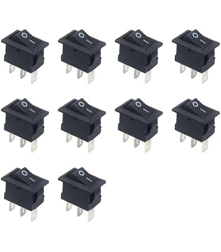 Mini-Wippenschalter 19 x 13 mm, Umschalter, Kippschalter, Geräteschalter, 250V 6A 125V 10A AC, 12V 20A DC, KCD1 (6V 9V 12V 24V 125V AC/DC) schwarz rechteckig, 3 Polig EIN/EIN Mini-Wippenschalter 19 x 13 mm, Umschalter, Kippschalter, Geräteschalter, 250V 6A 125V 10A AC, 12V 20A DC, KCD1 (6V 9V 12V 24V 125V AC/DC) schwarz rechteckig, 3 Polig EIN/EIN