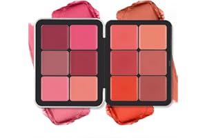 BEAUTY SEARCHER 12 colori tavolozza arrossire, crema opaca rossore tavolozza trucco, lunga indossatura, prova di smudge, dall'aspetto naturale, miscelabile viso arrossire make-up-free