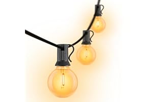 AIOLO INNOVATION Guirnalda Luces Exterior, 82ft/25M 44+4 G40 LED Bombillas Inastillable, Guirnaldas Luces Exterior Enchufe Guirnalda Bombillas para Jardín Patio Cafe Fiesta Boda[Clase de eficiencia energética A+++]