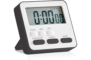 SK Depot 24-Hours Digital Kitchen Timer Large Display Loud Alarm Magnetic Backing Stand Count-Up & Count Down Timers for Cooking Baking Sports Games Office Kids Teachers Classroom Timer (Black)