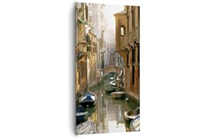 ARTTOR Cuadros Decoracion Salon Venecia puente agua casa Lienzos decorativos 65x120cm Cuadro Sobre Lienzo Moderno Vertical Dormitorio Cocina Cuadros Pared Imágenes Wall Art Prints Decor Grande PA65x120-2532