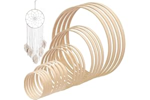 COZTIE 20 Stück Bambus Floral Hoop, Ringe zum Basteln 5 Größen 8/10/15/20/26cm Makramee Ringe, Holzringe zum Basteln, Holz Bambus Blumenkranz für DIY Traumfänger Hochzeitskranz Dekor und Wandbehang Handwerk