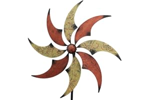Dekoleidenschaft Windrad Schimmer aus Metall, Outdoor Windspiel, Gartenstecker, Beetstecker, Dekostecker, Gartendeko für Draußen, Garten-Windmühle, Metallstecker