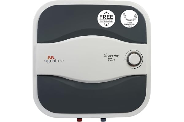 RR Signature Supremo Plus 15L Storage Water Heater Glass Line Tank 8 Bar, High Rise Buildings 2 Yr Warranty on Product & 6 Yr on Tank by RR Free Installation & Pipes