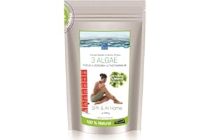 BLEU & MARINE BRETANIA 3 Algas Marinas Polvo de Algas para Faciales, Envolturas Corporales y Baño ● Piel Grasa, Psoriasis, Acné, Dermatitis ● Anticellulitis, Perdida de Peso ● Detox y Relajación remineralizante 1000g