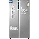 Haier 596L 3Star 2 Door Side by Side Frost Free Refrigerator|100% Convertible|Expert Inverter|Digital Display Panel|Twist Ice Tray|Deo Fresh Technology (HES-690SS, Shiny Silver)