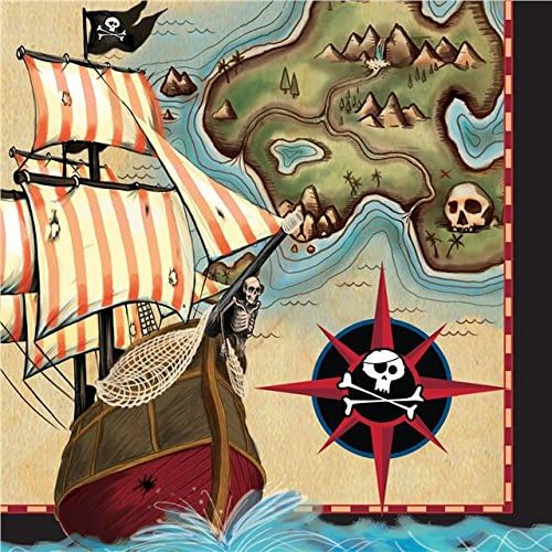 Creative Party Pirates Map Paper Non Message Party Lunch Napkins (16 Pack)