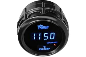 LKRXW Medidor de Termómetro de Gases de Escape para Coche 52mm Indicador de Gases Escape Temperatura para Auto 12V Azul Luz Digital Manómetro de EGT Automóvil 0 a 1200 Celsius