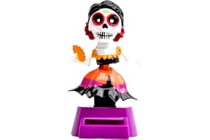 Dia De Muertos instrumentbräda bobble solar, Day of the Dead dekorationer, skalle noppor figurer bilprydnad interiör tillbehö