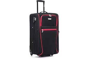SKYLARK LUGGAGE Medium Suitcase 26" Super Lightweight Luggage 20% Expandable Combination Lock 2 Wheel Soft Shell Hold Check in Luggage for 15 to 20kg