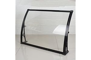 ZLOVNE Auvent de Porte Arrière/Avant,Auvent de Fenêtre en Métal,Auvent de Véranda Extérieur,Toit Marquise de Porte en Polycarbonate de 2,5 Mm,Auvent de Jardin Protection UV (60x100cm/24 x39)