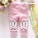 Zhuannian Baby Girls Bowknot Fleece Lining Leggings Trousers (6-9months, Pink rabbit)