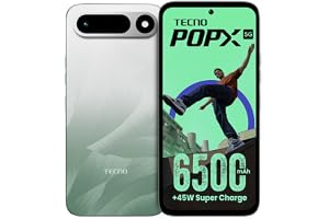 Tecno POP X 5G (Ripple Green, 4GB+128GB) | 6500mAh+45W Fast Charger | IP64 Pro | MIL-STD 810H Protection | Upto 12GB* RAM | F