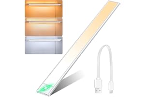 YELUFT Motion Sensor Rechargeable Cupboard Light - 74 LED Under Cabinet Light 3 Color Temperature Stepless Dimming Wardrobe Light Wireless Cupboard Light with Magnetic Stickers for Stairs Kitchen Hallway