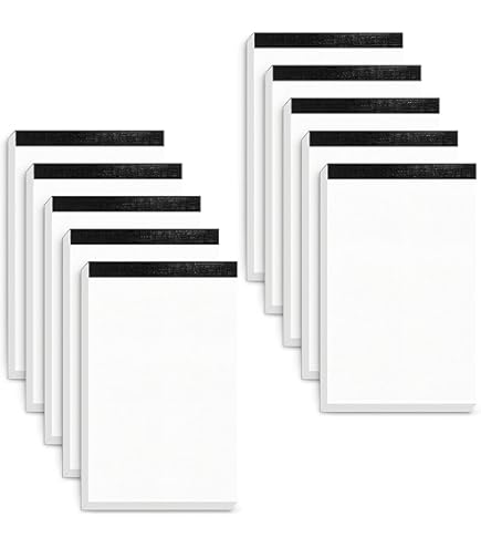 Fantastino A6 Notizblöcke Kariert - 10 Stück, 500 Blatt - 90 G/m² Papier
