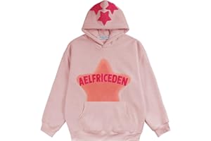 Aelfric Eden Męska bluza z kapturem w stylu vintage, luźna bluza z kapturem, bluza z kapturem w kształcie gwiazdy, basic, hip hop, bluza z kieszenią