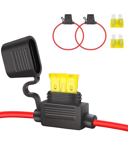 Kabel Sicherung KFZ Sicherungshalter Wasserdicht IP56 – Für Flachsicherung Bis 40A, 2,5mm², Einfach Montierbar Auto Sicherung Halterung Flachsicherung