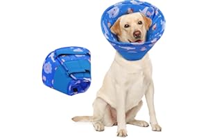 Hjumarayan Soft Dog Cone - Cones after Surgery Soft, Buster Collars for Dogs, Cone for Dogs Prevent Licking, Comfy Recovery Collars, Medical Neck Collar to Stop Licking Wound (Dark Blue L)