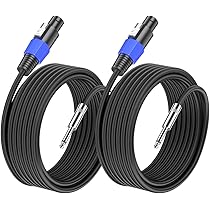 PNGKNYOCN Speakon Kabel naar Speakon, 12AWG 2-pins NL2FC Speaker mannelijk naar mannelijk, professionele audioversterkerkabel (2 m/6,6 ft