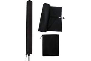 PDEEY Couvre-Lignes de Lavage pour sécheuse rotative, Housse de Protection Noire 165cm étanche avec Fermeture éclair et Cordon de Serrage pour sèche-Linge Rotatif de Jardin, Tissu Oxford imperméable