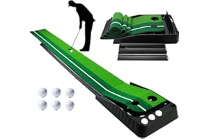jxgzyy Golf Putting Mats Auto Ball Return Golf Putting Trainer Golf Training Aid Golf Practice Mat Golf Putting Mat With 6 Free Balls For Home Office Indoor Outdoor 300 x 40 cm