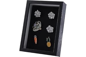 CRASPIRE Svart kavajsnål visningsram 12 x 18 cm emaljstift skugglåda brosch hållare ram med glas bilduppsamling ramar för med