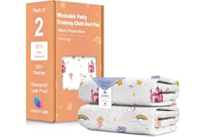 VITALITY CARE Potty Training Bed Pads – 100% Waterproof Mattress Protector (86 x 91cm + Tucks), Non-Slip Bed Wetting Sheet for Single & Toddler Beds – UK Brand, Fairytale Design