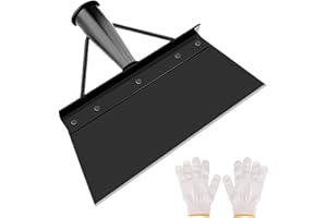PCXWTLN Multifunctional Cleaning Shovel, Manganese Steel Garden Shovel for Weeds and Moss, Outdoor Garden Cleaning Shovel with Gloves Not Included Handle, Snow Farm Garden Scraper (25CM Black)