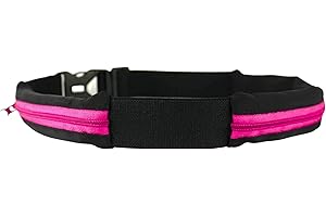 Ceinture BOA L'Original Rose Taille S - 2 Poches Ultra Extensibles - Sport, Course à Pied, Jogging, Equitation, Fitness, Voyage, Randonnée, Festival - Sac Banane Telephone, Gourde, Anti Pickpocket