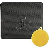 Tappetino Lavello Cucina Grande Silicone Resistente Al Calore Tappetino Lavandino Cucina Antiscivolo Proteggi Lavandino Cucina Pieghevole (Grigio - Foro Posteriore - 66 X 35