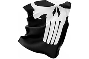 CUSTOMprivé Maschera da collo da uomo Bandana Moto Punisher Skull Multifunzionale in microfibra che ti permette di respirare attraverso la maschera qualunque sia la tua attività