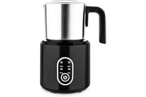 Hommdiy Mousseur à Lait éLectrique Automatique 4 en 1 Emulsionneur a Lait 700ml Fonctionnement Silencieux Mousse Chaud/Froid Chauffe-Lait pour Cappuccino Café au Lait Latte Chocolat