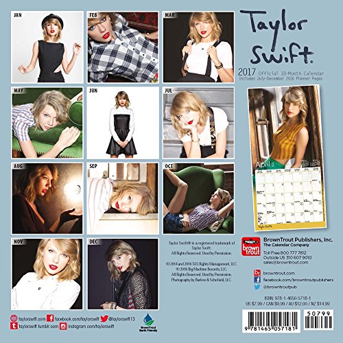 Official Taylor Swift 2017 Mini Wall Calendar
