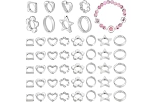 ‎PH PANDAHALL PH PandaHall 180 Stück 9 Stile Perlenrahmen 10~16mm Doppellochrahmen Abstandshalterperlen Kunststoffperlen Hugger Zum Perlenschmuckmachen Silber/Platin