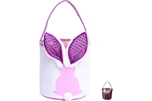 Dlishka OsterköRbchen Leuchtende Hasenkorb,Adorable Rabbit Design Mit Leuchtenden Ohren Und Flauschigem Schwanz!Perfekt FüR Ostereiersuche, FröHliche Kinderfeierlichkeiten. (Lila)