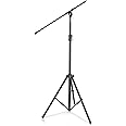 Pyle Heavy Duty Microphone Stand - Height Adjustable from 51.2'' to 78.75'' Inch High w/Extendable Telescoping Boom Arm 29.5'