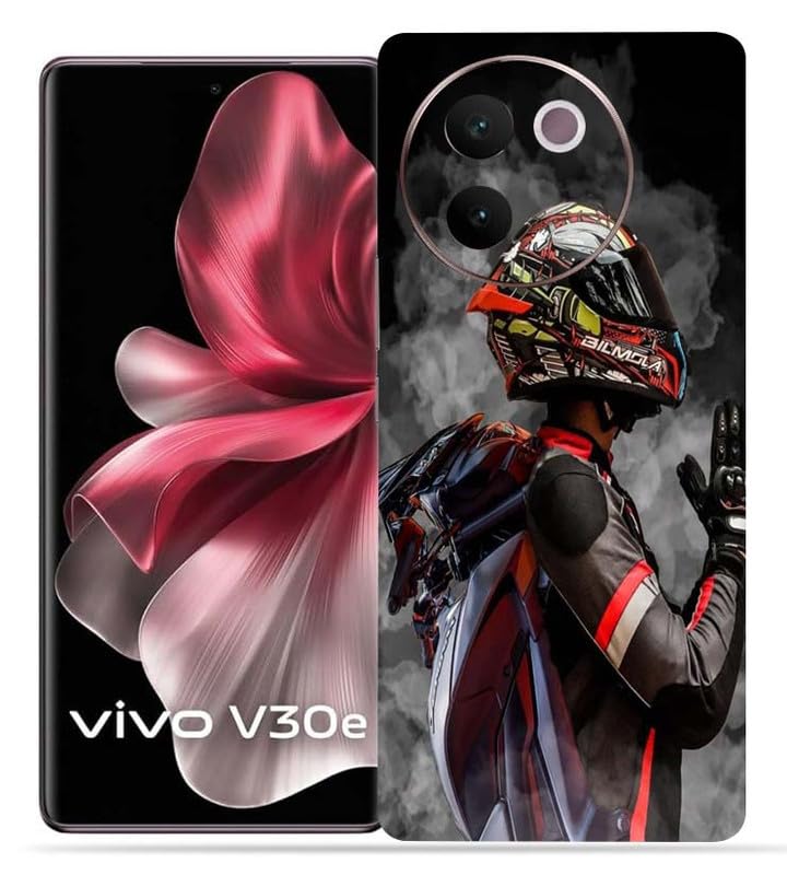 OggyBaba Black Racer Vivo V30e 5g Mobile Back Skin Rear Screen Guard Protector Film Wrap (Coverage - Back+Camera+Sides)
