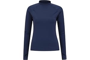 Mountain Warehouse Womens Long Sleeve Rash Vest - SPF50+ Sun Protection Ladies Rash Guard, Quick Drying Rash Top, Flat Seams, Stretchable - for Swimming,
