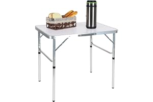 Relaxdays hopfällbart campingbord, höjdjusterbart, HxBxD: 70x75x55 cm