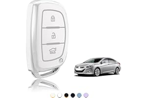TOOMUME Coque Clé TPU, Etui Cles Étui Clés Adapté pour Hyundai Santa Fe Tucson Elantra Accent Sonata loniq i10 i20 i25 i30 i40 ix25 ix45 ix55, Couvre Clef Cache Cle Voiture Telécommande - Smart Key