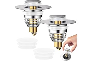 DACHIY Tappo Lavandino Bagno 2 Pezzi, Tappi Bidet Universale Pop Up, Per Il Foro Di Drenaggio Di 32-42 Mm, Tappo Vasca Da Bagno Di Scarico In Metallo Per, Cucina, Filtro Lavandino Bagno, Tappo Bidet