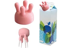 JAMGEERY Tappo per Latte di Mammella di Mucca, Divertente Tappo per Bottiglia di Latte Versante Versatore per Bottiglia di Latte A Mammella di Mucca Deviatore per Latte in Scatola per Il Frigorifero di Casa