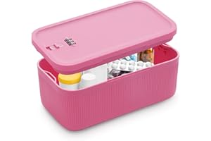 chefeggukk Kleine abschliessbare Box mit Kombinationsschloss - Sicherer Aufbewahrungsbox für Medikamente, Handy, Snacks - Für Haushalt, Kühlschrank, Büro & Reisen - BPA-frei (23,5 x 12,8 x 9,2 cm)