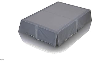 Rohi Base Valance Sheet Bed Skirt Double - Pleated Styling - 16" DEEP BASE VALANCE, 100% Combed Polycotton Long Staple Fibre – (Fit Over Base, Double Bed, Grey)