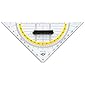 Wedo 526 Geometrie Dreieck 16 cm, Kunststoff, abnehmbarer Griff, Hypotenuse, Facetten, Tuschenoppen, transparent