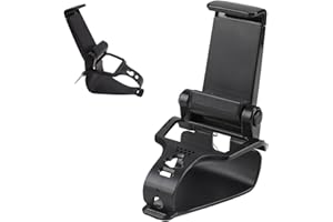 BIVOFU Support Téléphone Portable Manette Pliable, Support Clip pour PlayStation 5 DualSense Controller, Clip Pliable Angle Vue Ajustable, Compatible avec Smartphones- Noir(Manette Non Incluse)