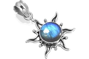 Jeweloporium 925 Sterling Argent Statement Pendentif for Femmes 10 MM Rond Gemme Fait Main Bijoux for Gift (99512_P)